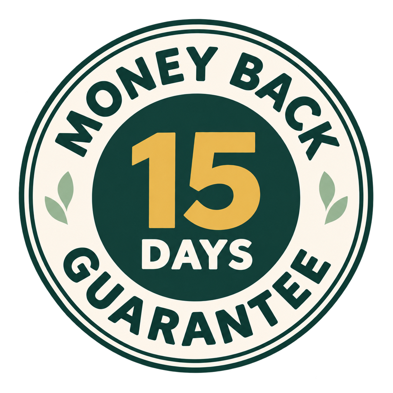 Money back guarantee seal: 15 days